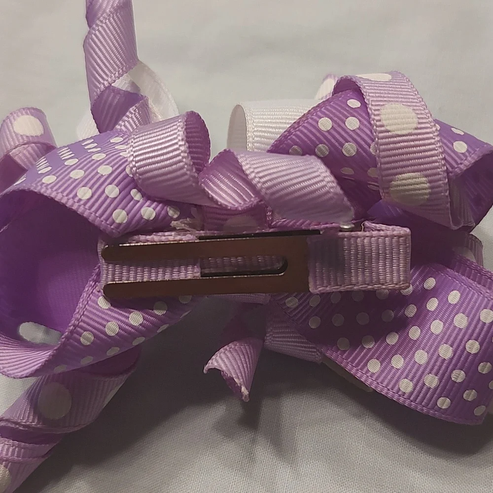 Dora the Explorer and polka dot purple bow lot x 2